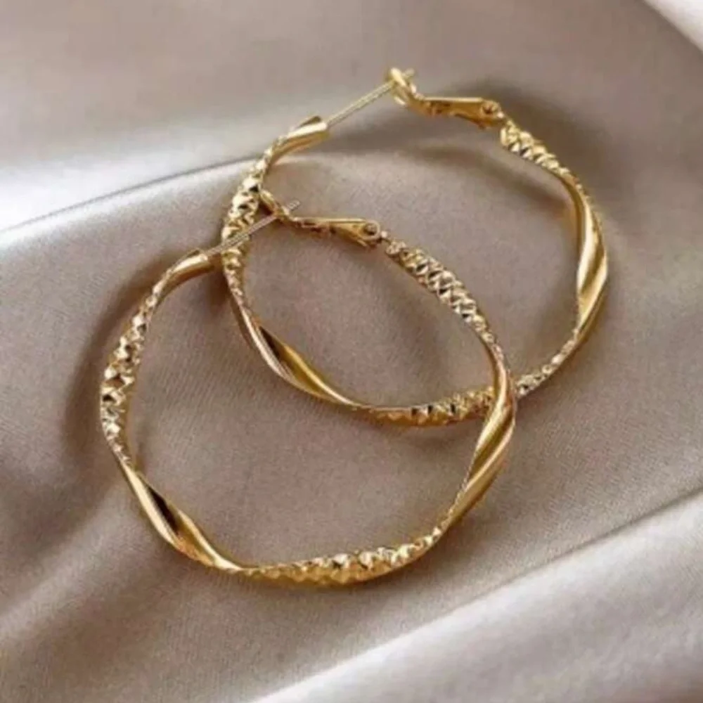 Twisted Gold Hoop Earrings